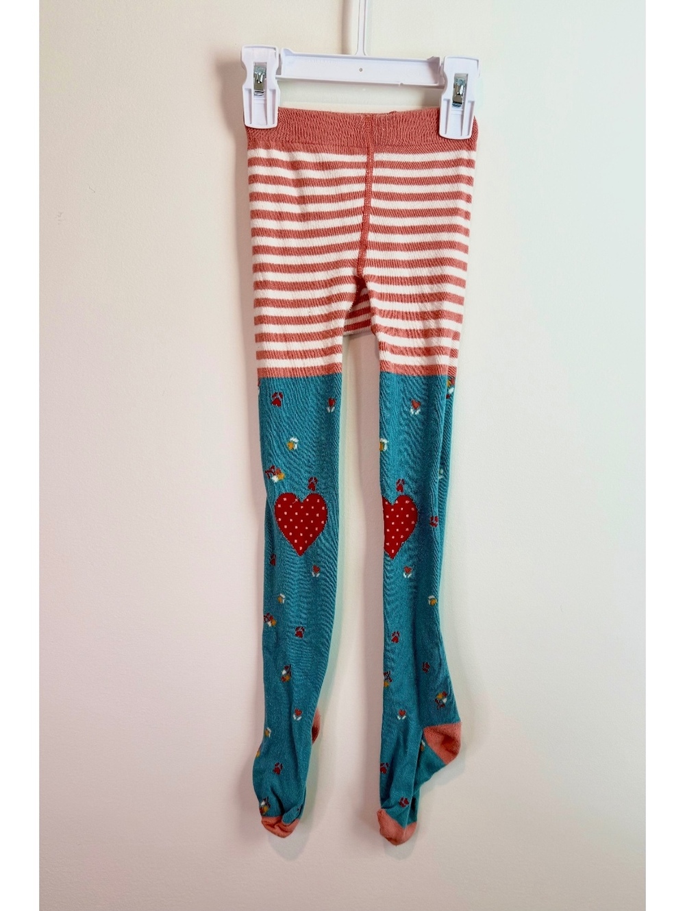 Matilda Jane Girls' Striped, Heart and Floral Patterned Tights Size 4-6